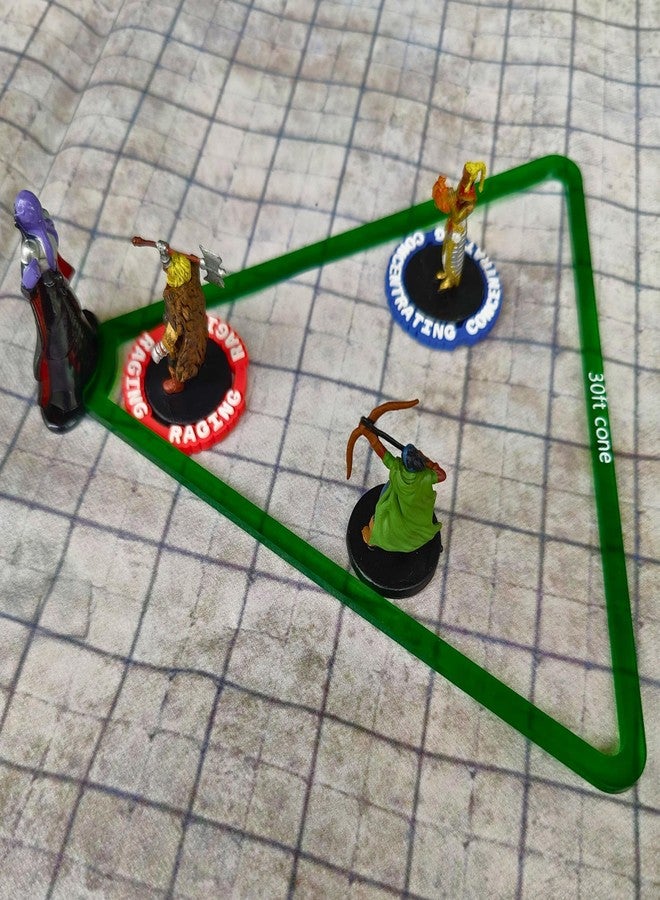 Futhark Area of Effect Spell Templates, Set of 16 - Acrylic DND AOE Damage Marker Compatible with Dungeons & Dragons and Other RPGs - Image 1